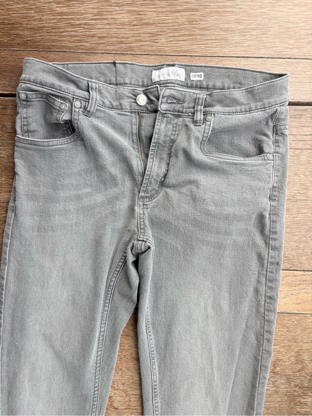 Mens Cotton & Co Grey Slim Jeans - 32/32